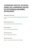 CONTEMPORARY PRACTICAL VOCATIONAL&NewLine;NURSING 2026 COMPREHENSIVE QUESTION&NewLine;SET WITH RATIONALES AND NURSING&NewLine;PROCESS REVIEW