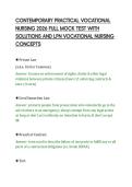 CONTEMPORARY PRACTICAL VOCATIONAL&NewLine;NURSING 2026 FULL MOCK TEST WITH&NewLine;SOLUTIONS AND LPN VOCATIONAL NURSING&NewLine;CONCEPTS