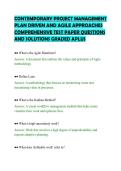 CONTEMPORARY PROJECT MANAGEMENT&NewLine;PLAN DRIVEN AND AGILE APPROACHES&NewLine;COMPREHENSIVE TEST PAPER QUESTIONS&NewLine;AND SOLUTIONS GRADED APLUS