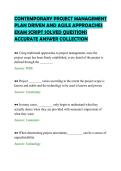 CONTEMPORARY PROJECT MANAGEMENT&NewLine;PLAN DRIVEN AND AGILE APPROACHES&NewLine;EXAM SCRIPT SOLVED QUESTIONS&NewLine;ACCURATE ANSWER COLLECTION