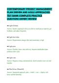 CONTEMPORARY PROJECT MANAGEMENT&NewLine;PLAN DRIVEN AND AGILE APPROACHES&NewLine;TEST BANK COMPLETE PRACTICE&NewLine;QUESTIONS EXPERT REVIEW