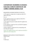 CONTEMPORARY ENGINEERING ECONOMICS&NewLine;EXAM 2026 COMPLETE QUESTION SET AND&NewLine;CORRECT ANSWERS GRADED A PLUS