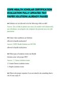 COPE HEALTH SCHOLAR CERTIFICATION&NewLine;EVALUATION FULLY UPDATED TEST&NewLine;PAPER SOLUTIONS ALREADY PASSED