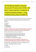ATI RN Mental Health Proctored &NewLine;Assessment Practice Exam 2026&vert; 250 &NewLine;Most Tested Questions Collection & &NewLine;Verified Detailed Answers &vert; Tutor &NewLine;Verified Success Exam&rpar; Graded A&plus; 