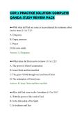 COR 2 PRACTICE SOLUTION COMPLETE&NewLine;QANDA STUDY REVIEW PACK