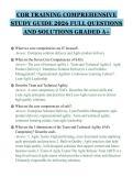 COR TRAINING COMPREHENSIVE&NewLine;STUDY GUIDE 2026 FULL QUESTIONS&NewLine;AND SOLUTIONS GRADED A&plus;