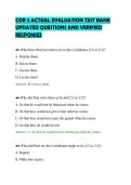 COR 2 ACTUAL EVALUATION TEST BANK&NewLine;UPDATED QUESTIONS AND VERIFIED&NewLine;RESPONSES