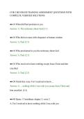COR 2 BUNDLED TRAINING ASSESSMENT QUESTIONS WITH&NewLine;COMPLETE VERIFIED SOLUTIONS