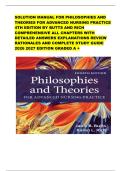 SOLUTION MANUAL FOR PHILOSOPHIES AND THEORIES FOR ADVANCED NURSING PRACTICE 4TH EDITION BY BUTTS AND RICH COMPREHENSIVE ALL CHAPTERS WITH DETAILED ANSWERS EXPLANATIONS REVIEW RATIONALES AND COMPLETE STUDY GUIDE 2026 2027 EDITION GRADED A &plus;