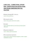 CORE CIVIC &ndash; CORRECTIONAL OFFICER&NewLine;FINAL CERTIFICATION EVALUATION EXAMS&NewLine;2026 SOLVED QUESTIONS WITH FULL&NewLine;SOLUTIO