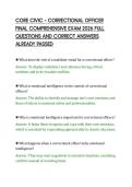 CORE CIVIC &ndash; CORRECTIONAL OFFICER&NewLine;FINAL COMPREHENSIVE EXAM 2026 FULL&NewLine;QUESTIONS AND CORRECT ANSWERS&NewLine;ALREADY PASSED