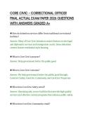 CORE CIVIC &ndash; CORRECTIONAL OFFICER&NewLine;FINAL ACTUAL EXAM PAPER 2026 QUESTIONS&NewLine;WITH ANSWERS GRADED A&plus;