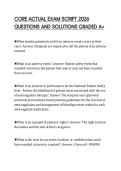 CORE ACTUAL EXAM SCRIPT 2026&NewLine;QUESTIONS AND SOLUTIONS GRADED A&plus;