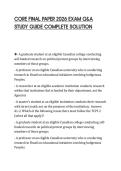 CORE FINAL PAPER 2026 EXAM Q&A&NewLine;STUDY GUIDE COMPLETE SOLUTION