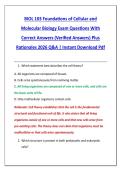 BIOL 103 Foundations of Cellular and &NewLine;Molecular Biology Exam Questions With &NewLine;Correct Answers &lpar;Verified Answers&rpar; Plus &NewLine;Rationales 2026 Q&A &vert; Instant Download Pdf 