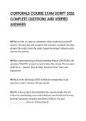 CORPORALS COURSE EXAM SCRIPT 2026&NewLine;COMPLETE QUESTIONS AND VERIFIED&NewLine;ANSWERS