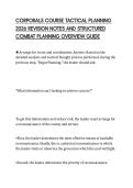 CORPORALS COURSE TACTICAL PLANNING&NewLine;2026 REVISION NOTES AND STRUCTURED&NewLine;COMBAT PLANNING OVERVIEW GUIDE