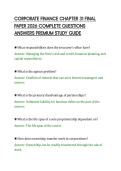 CORPORATE FINANCE CHAPTER 31 FINAL&NewLine;PAPER 2026 COMPLETE QUESTIONS&NewLine;ANSWERS PREMIUM STUDY GUIDE