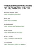 CORPORATE FINANCE CHAPTER 31 PRACTICE&NewLine;TEST 2026 FULL SOLUTIONS REVIEW PACK