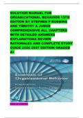 SOLUTION MANUAL FOR ORGANIZATIONAL BEHAVIOR 15TH EDITION BY STEPHEN P ROBBINS AND TIMOTHY A JUDGE COMPREHENSIVE ALL CHAPTERS WITH DETAILED ANSWERS EXPLANATIONS REVIEW RATIONALES AND COMPLETE STUDY GUIDE 2026 2027 EDITION GRADED A&plus;