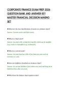 CORPORATE FINANCE EXAM PREP 2026&NewLine;QUESTION BANK AND ANSWER KEY&NewLine;MASTER FINANCIAL DECISION MAKING&NewLine;SET