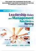 TEST BANK FOR LEADERSHIP ROLES AND &NewLine;MANAGEMENT FUNCTIONS IN NURSING 9TH EDITION &NewLine;BY MARQUIS Complete Guide A&plus; 