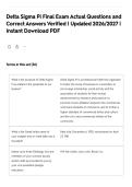 Delta Sigma Pi Final Exam Actual Questions and Correct Answers Verified &vert; Updated 2026&sol;2027 &vert; Instant Download PDF