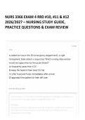 NURS 3366 EXAM 4 RRD &num;10&comma; &num;11 & &num;12 2026&sol;2027 &ndash; NURSING STUDY GUIDE&comma; PRACTICE QUESTIONS & EXAM REVIEW