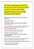 NYC Home Improvement Contractor &NewLine;Practice Exam 2026&vert; 250 Most Tested &NewLine;Questions Collection & Verified &NewLine;Detailed Answers &vert; Tutor Verified &NewLine;Success Exam&rpar; Graded A&plus; 