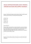 NCCAA CERTIFICATION EXAM LATEST UPDATED &NewLine;VERSION QUESTIONS AND CORRECT ANSWERS&period; 