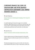 CORPORATE FINANCE THE CORE 5 BY&NewLine;JONATHAN BERK AND PETER DEMARZO&NewLine;CERTIFICATION ASSESSMENT 2026 VERIFIED&NewLine;ANSWERS GRADED A&plus;