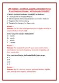 UHC Medicare &ndash; Enrollment&comma; Eligibility&comma; and Election Periods Actual Questions & Answers with Rationales &lpar;2026&sol;2027&rpar;