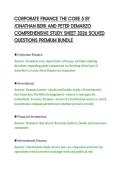 CORPORATE FINANCE THE CORE 5 BY&NewLine;JONATHAN BERK AND PETER DEMARZO&NewLine;COMPREHENSIVE STUDY SHEET 2026 SOLVED&NewLine;QUESTIONS PREMIUM BUNDLE&NewLine;