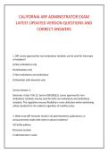 CALIFORNIA ARF ADMINISTRATOR EXAM &NewLine;LATEST UPDATED VERSION QUESTIONS AND &NewLine;CORRECT ANSWERS 