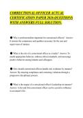 CORRECTIONAL OFFICER ACTUAL&NewLine;CERTIFICATION PAPER 2026 QUESTIONS&NewLine;WITH ANSWERS FULL SOLUTION&period;