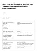 Bio 148 Exam 3 Questions With Reviewed 100&percnt; Correct Detailed Answers Guaranteed Pass&excl;&excl;Current Update