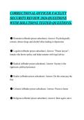 CORRECTIONAL OFFICER FACILITY&NewLine;SECURITY REVIEW 2026 QUESTIONS&NewLine;WITH SOLUTIONS TESTED QUESTIONS&period;