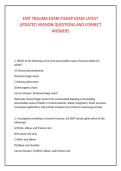 EMT TRAUMA EXAM FISDAP EXAM LATEST &NewLine;UPDATED VERSION QUESTIONS AND CORRECT &NewLine;ANSWERS 