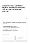 NURS 3366 MODULE 5 ASSIGNMENT 2026&sol;2027 &ndash; PATHOPHYSIOLOGY STUDY GUIDE&comma; KEY CONCEPTS & PRACTICE QUESTIONS