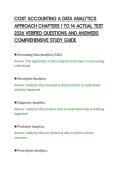 COST ACCOUNTING A DATA ANALYTICS&NewLine;APPROACH CHAPTERS 1 TO 14 EXAM 2026&NewLine;COMPLETE QUESTION SET AND CORRECT&NewLine;ANSWERS GRADED A PLUS
