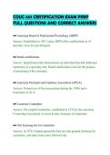 COUC 601 CERTIFICATION EXAM PREP&NewLine;FULL QUESTIONS AND CORRECT ANSWERS