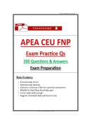 APEA CEU FNP Exam Prep &lpar;2026-2027&rpar; &ndash; 200 Practice Questions & Answers for Family Nurse Practitioner Certification Exam Prep Review &lpar;PDF&rpar;