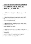 COUGH SHADOW HEALTH DOCUMENTATION&NewLine;2026 COMPLETE CLINICAL NOTES AND&NewLine;PATIENT RECORD GRADED A&plus;