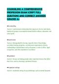 COUNSELING A COMPREHENSIVE&NewLine;PROFESSION EXAM SCRIPT FULL&NewLine;QUESTIONS AND CORRECT ANSWERS&NewLine;GRADED A&plus;