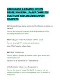 COUNSELING A COMPREHENSIVE&NewLine;PROFESSION FINAL PAPER COMPLETE&NewLine;QUESTIONS AND ANSWERS EXPERT&NewLine;REVIEWED