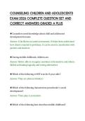 COUNSELING CHILDREN AND ADOLESCENTS&NewLine;EXAM 2026 COMPLETE QUESTION SET AND&NewLine;CORRECT ANSWERS GRADED A PLUS
