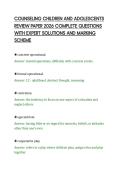 COUNSELING CHILDREN AND ADOLESCENTS&NewLine;REVIEW PAPER 2026 COMPLETE QUESTIONS&NewLine;WITH EXPERT SOLUTIONS AND MARKING&NewLine;SCHEME