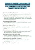 COUNSELOR 235 ACTUAL EXAM&NewLine;PAPER 2026 QUESTIONS WITH&NewLine;ANSWERS GRADED A&plus;