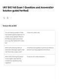 UKY BIO 148 Exam 1 Questions and Answers&vert;&vert;A&plus; Solution guide&lpar;Verified&rpar;