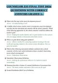 COUNSELOR 235 FINAL TEST 2026&NewLine;QUESTIONS WITH CORRECT&NewLine;ANSWERS GRADED A&plus;